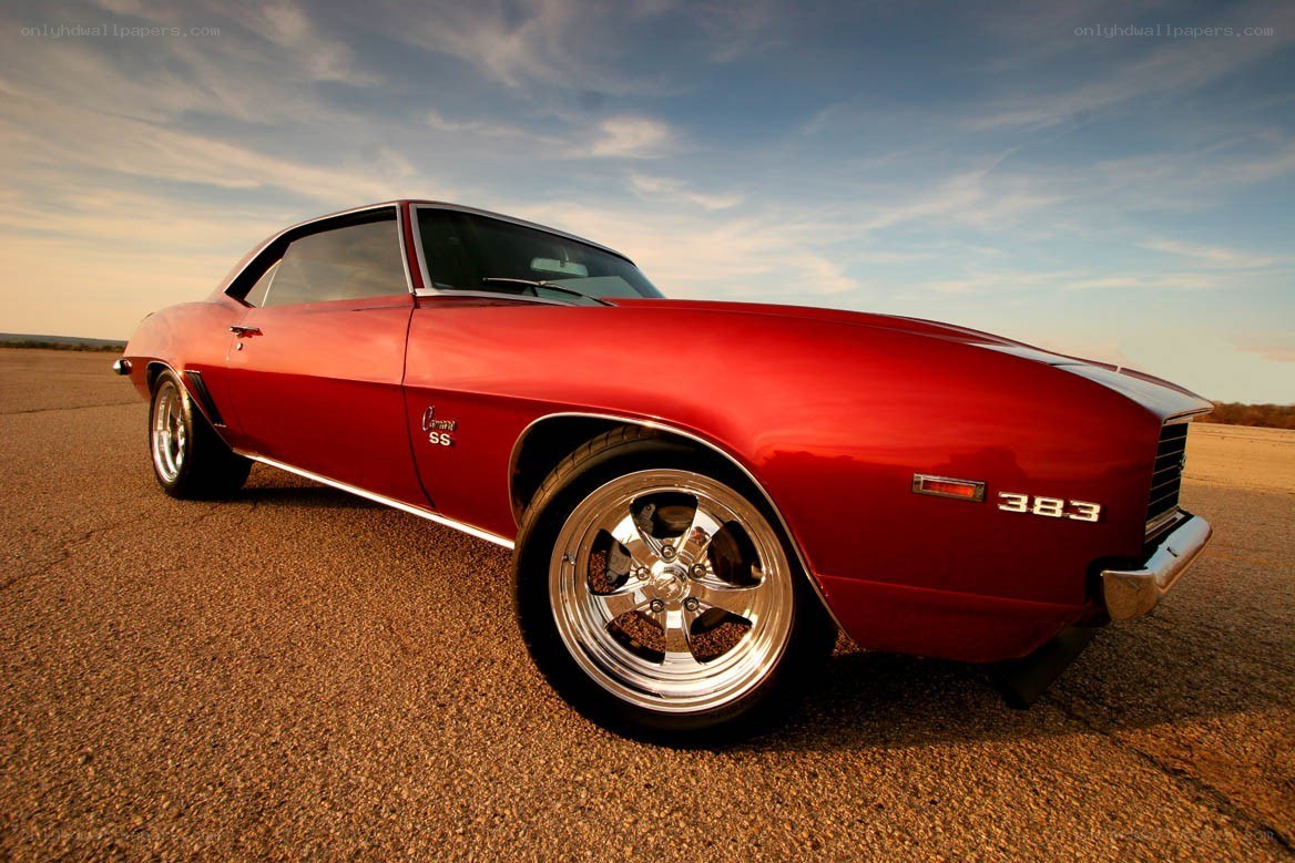 Red classic muscle car