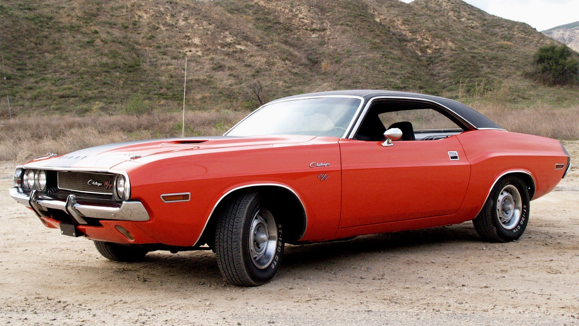 Red classic muscle car