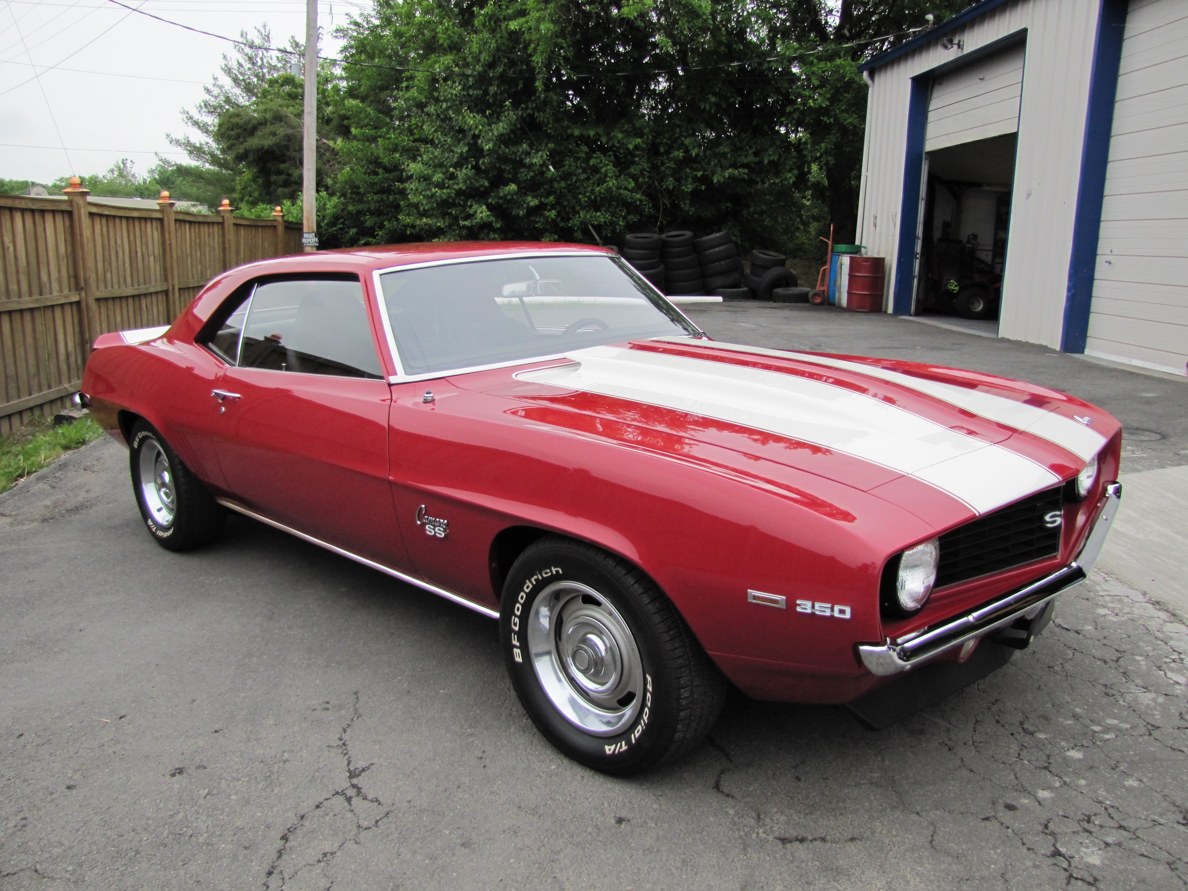 Red classic muscle car
