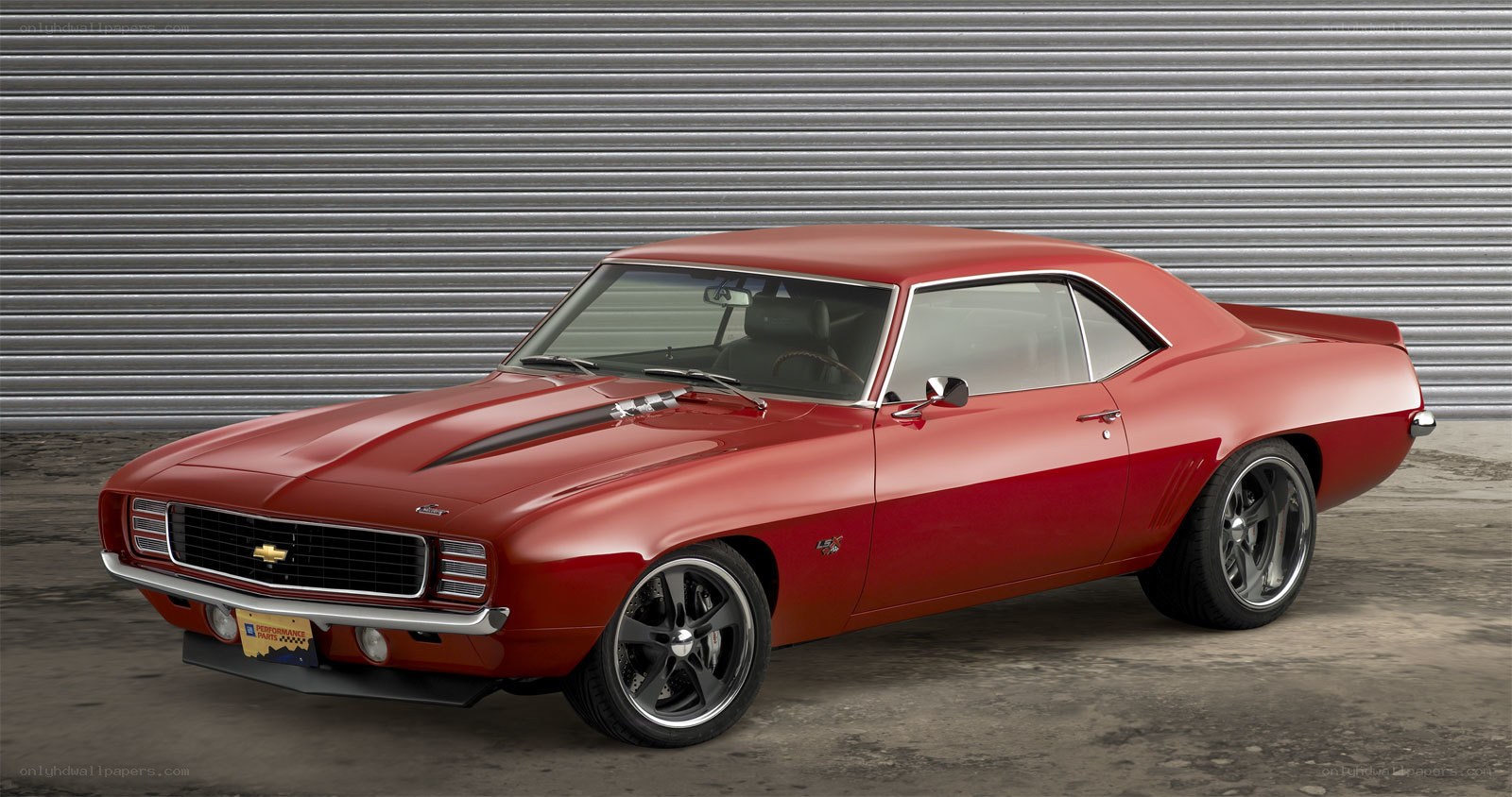 Red classic muscle car