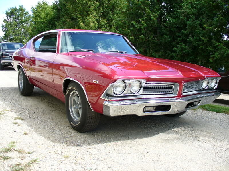 Red Classic Muscle Car — Calm, Afternoon