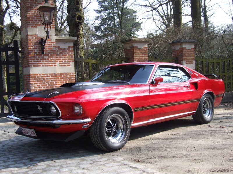 Red Classic Muscle Car — Calm, Spring
