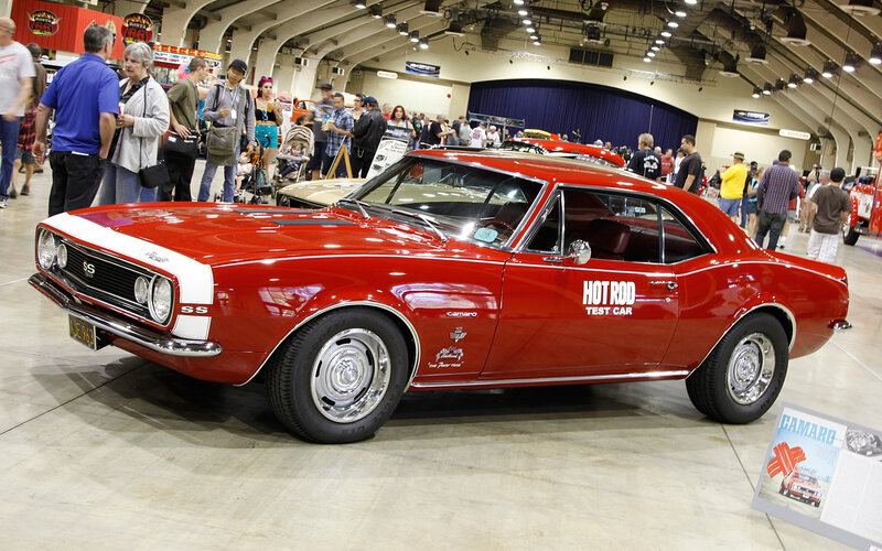Red Classic Muscle Car — Crowded
