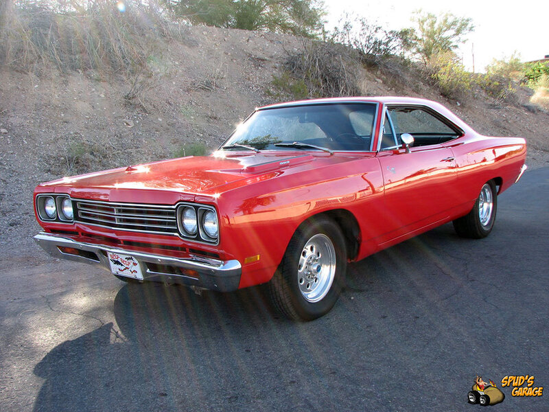 Red Classic Muscle Car — Dramatic, Afternoon, Photograph, Hillside