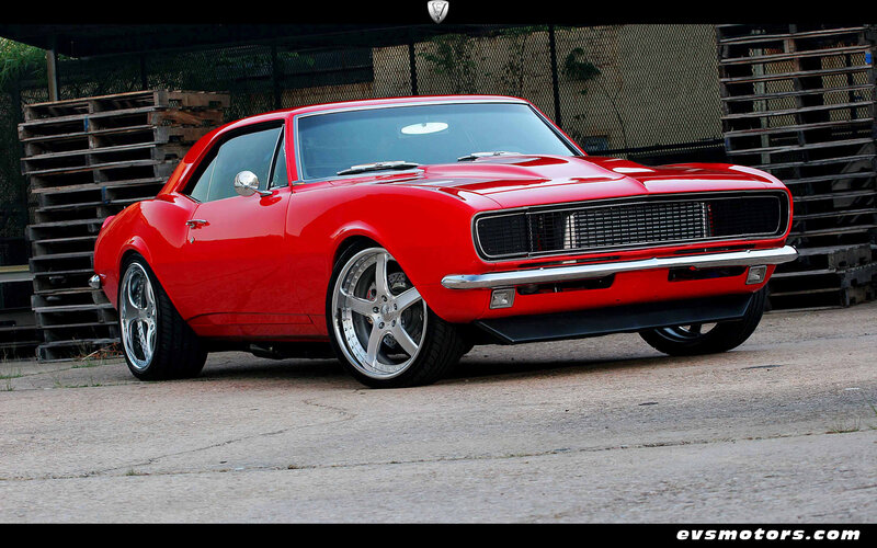 Red Classic Muscle Car — Dramatic, Afternoon, Photograph, Pallets