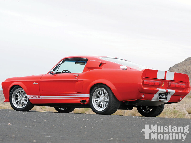 Red Classic Muscle Car — Dramatic, Afternoon, Photograph, Stripes