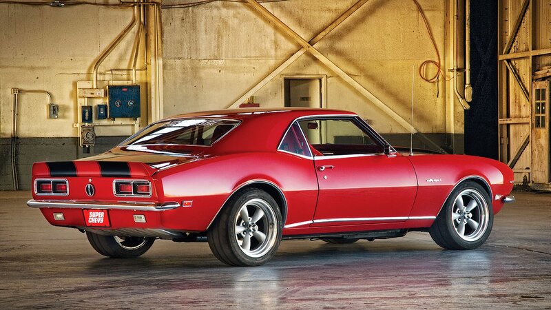 Red Classic Muscle Car — Dramatic, Photograph, Garage, Antenna