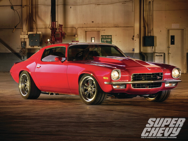Red Classic Muscle Car — Dramatic, Photograph, Garage, Wheels