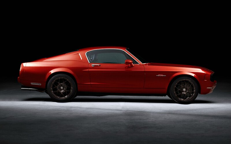 Red Classic Muscle Car — Dramatic, Photograph, Wheels, Side Mirror