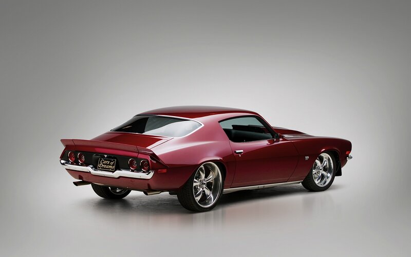 Red Classic Muscle Car — Dramatic, Photograph, Wheels, Tail Lights