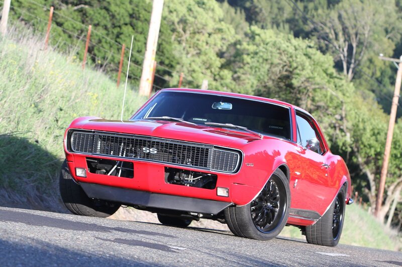 Red Classic Muscle Car — Dynamic, Afternoon, Photograph