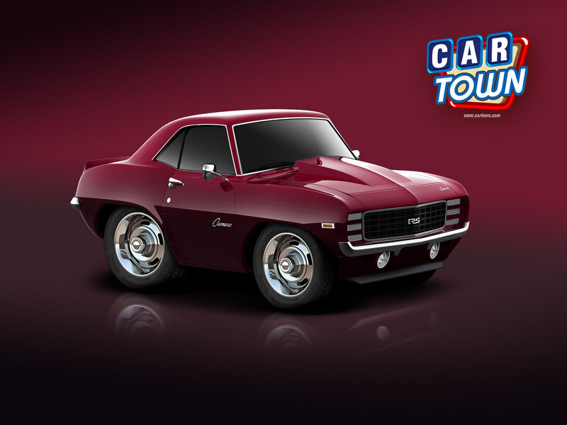 Red Classic Muscle Car — Maroon