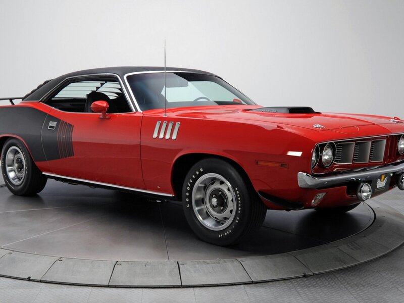 Red Classic Muscle Car — Neutral, Photograph, Antenna