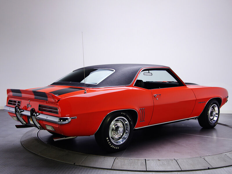 Red Classic Muscle Car — Neutral, Photograph, Black Roof