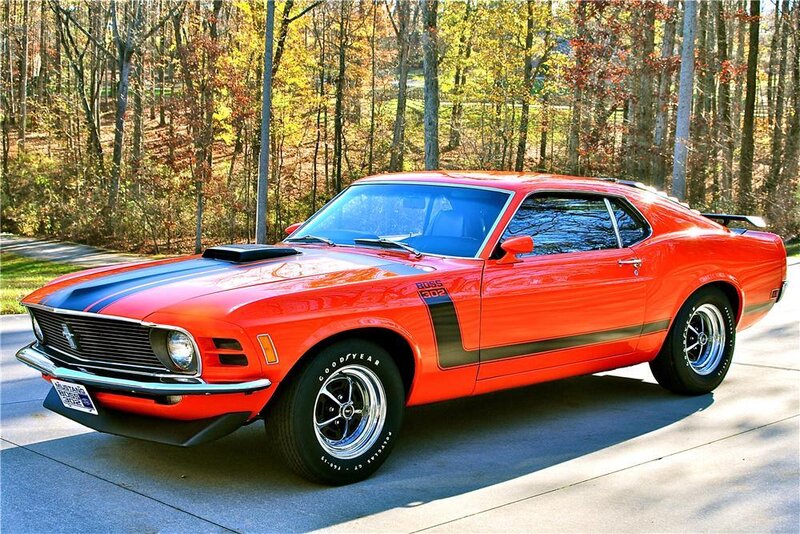 Red Classic Muscle Car — Orange