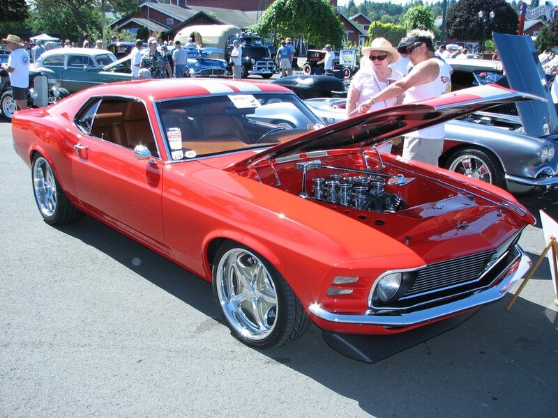 Red Classic Muscle Car — Outdoor, Afternoon