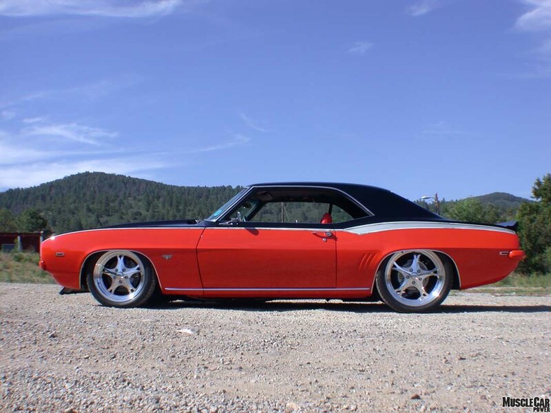 Red Classic Muscle Car — Serene, Afternoon, Photograph, Mountain