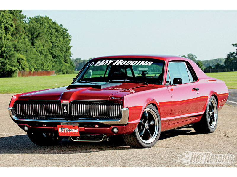 Red Classic Muscle Car — Showcase, Afternoon, Photograph, Grille