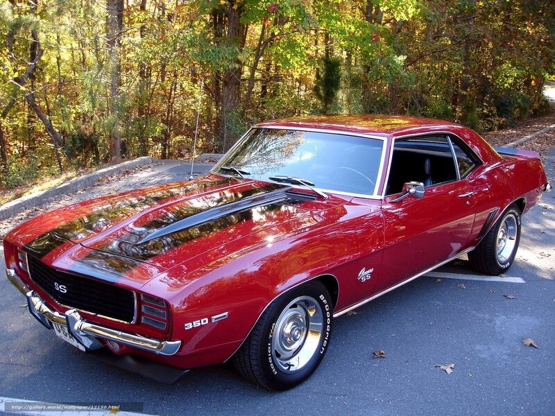 Red classic muscle car