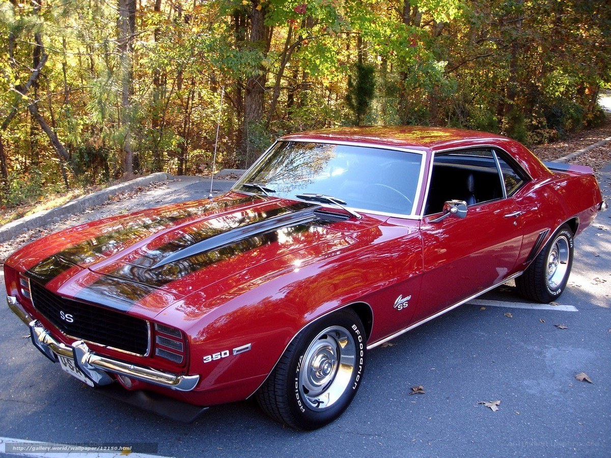 Red classic muscle car