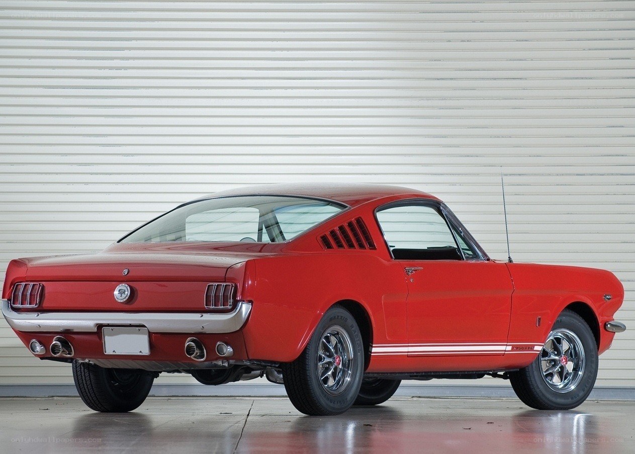 Red classic Mustang coupe