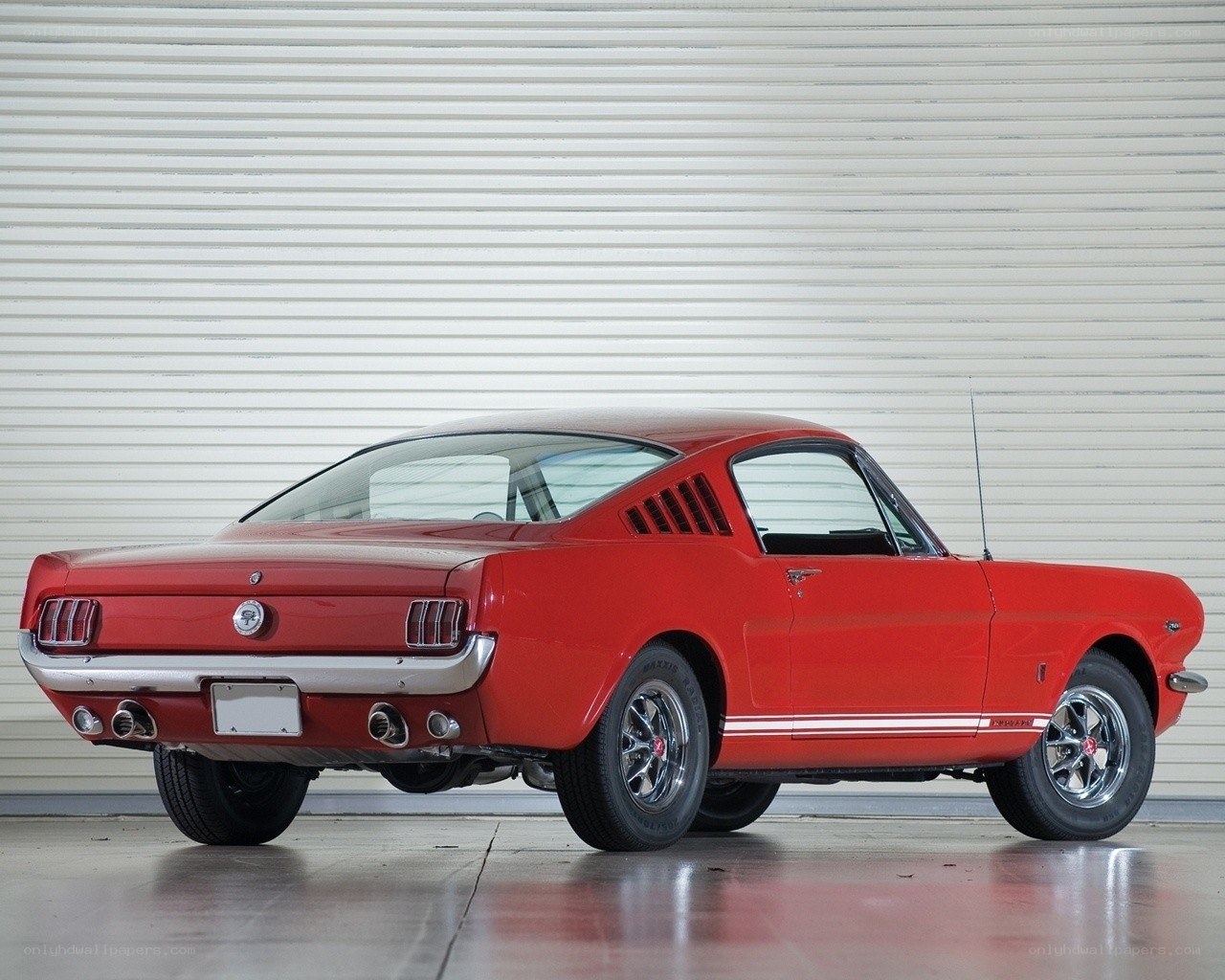 Red classic Mustang coupe