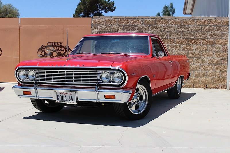 Red Classic Pickup Truck — Bright, Afternoon, Photograph, Brick Wall