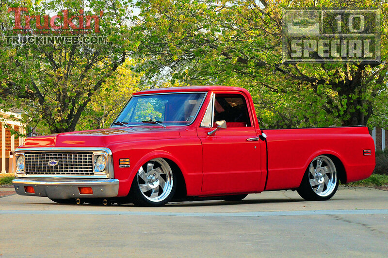 Red Classic Pickup Truck — Calm, Afternoon, Photograph