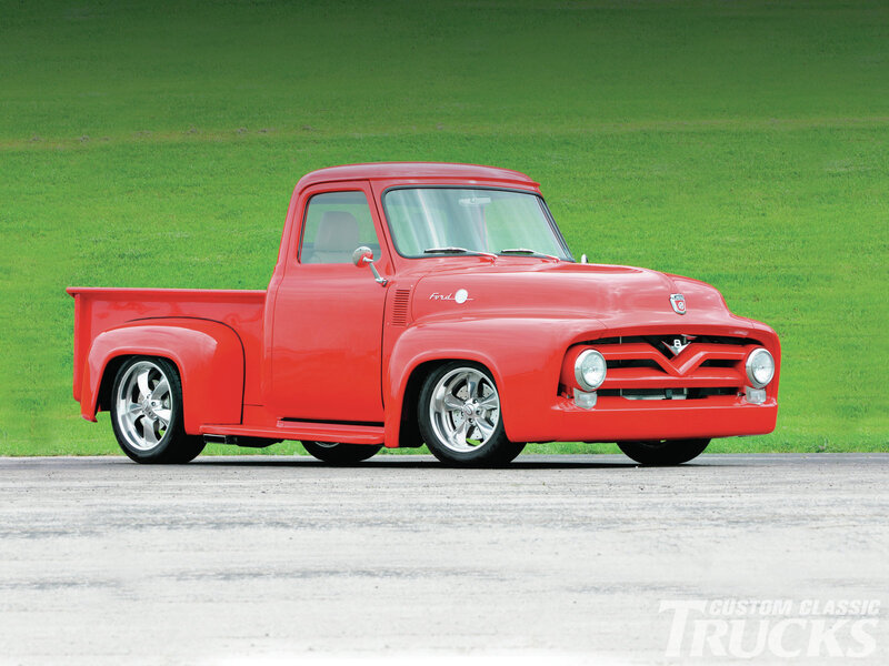 Red Classic Pickup Truck — Calm, Photograph