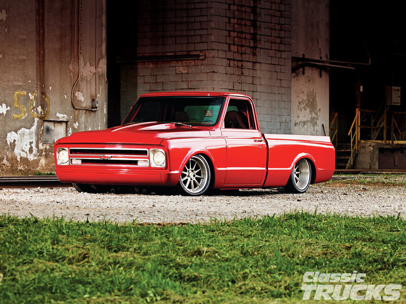 Red Classic Pickup Truck — Dramatic, Afternoon, Photograph