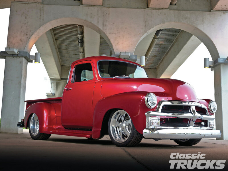 Red Classic Pickup Truck — Dramatic, Afternoon