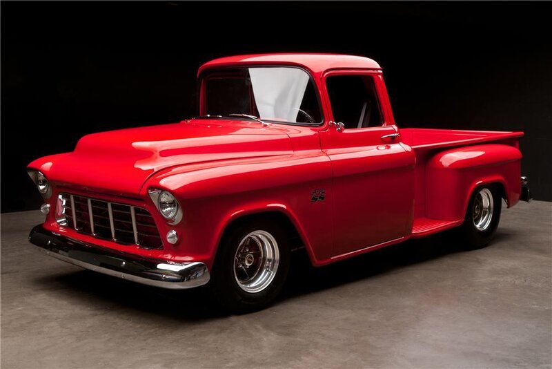 Red Classic Pickup Truck — Dramatic, Photograph