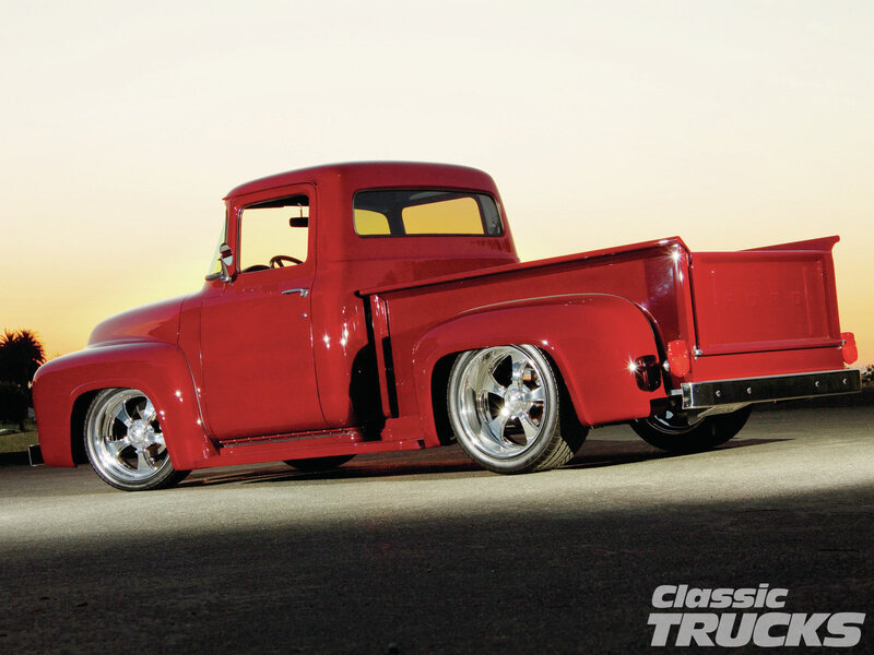Red Classic Pickup Truck — Dramatic