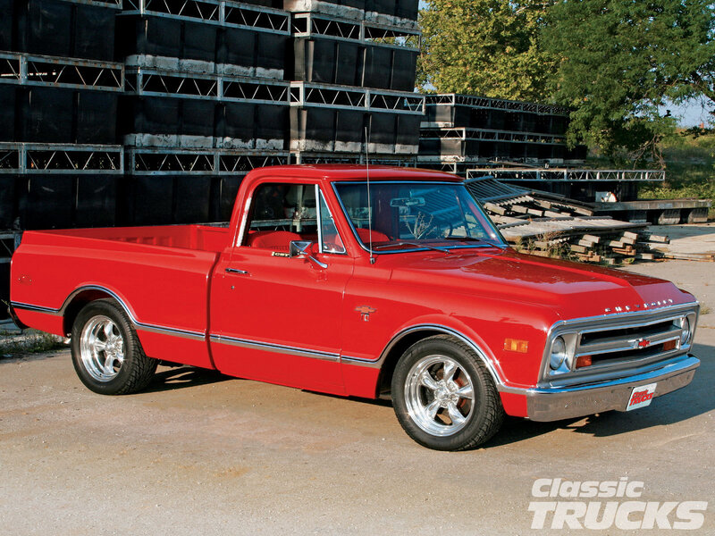 Red Classic Pickup Truck — Outdoor, Afternoon
