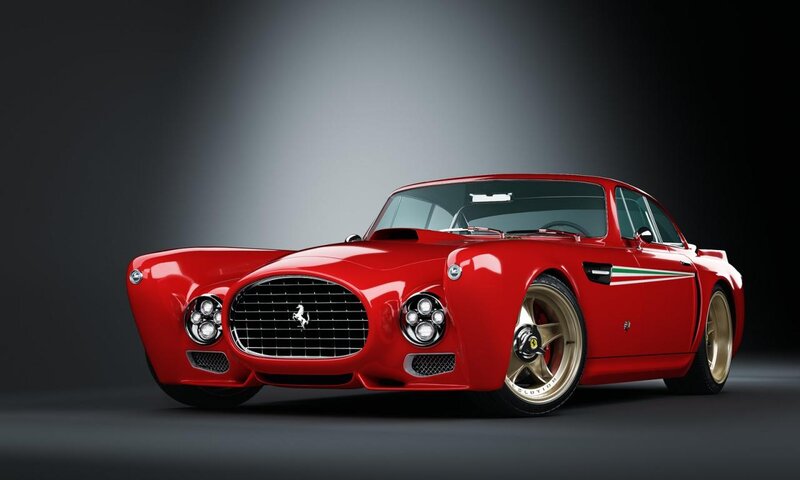 Red Classic Sports Car — Dramatic, 3d Render, Grille