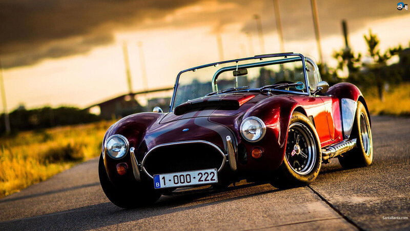 Red Classic Sports Car — Dramatic, Sunset, Photograph, Road