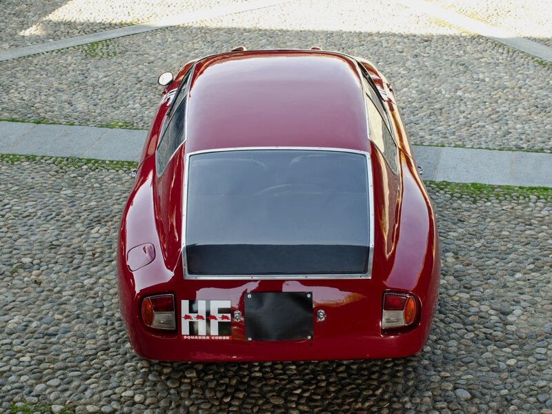 Red classic sports car rear view