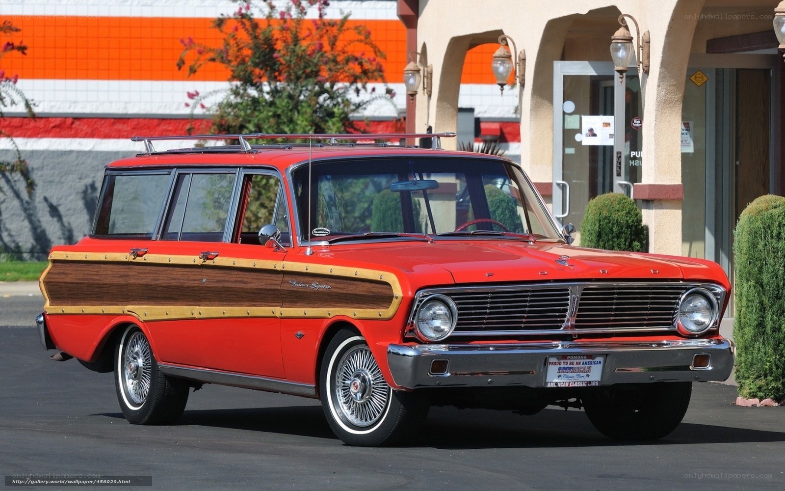Red classic station wagon