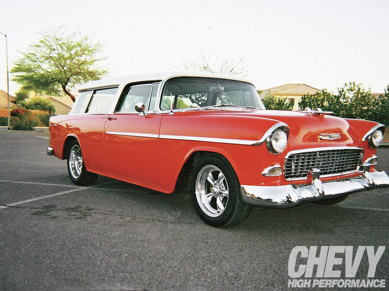 Red Classic Station Wagon — Calm, Afternoon, Photograph, Car