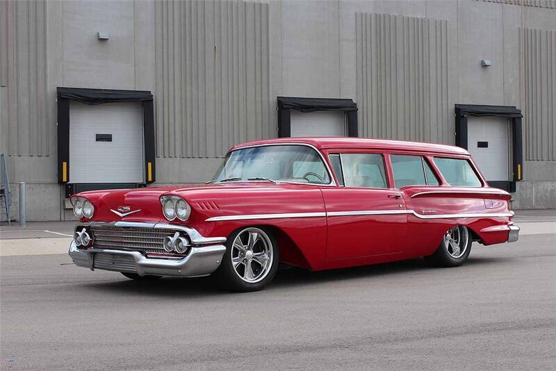 Red Classic Station Wagon — Calm, Afternoon, Photograph