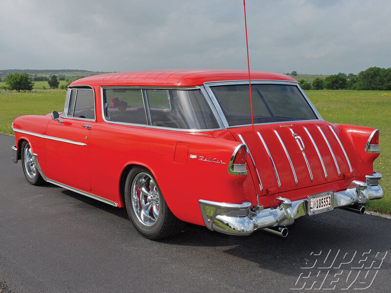 Red Classic Station Wagon — Serene, Afternoon, Photograph