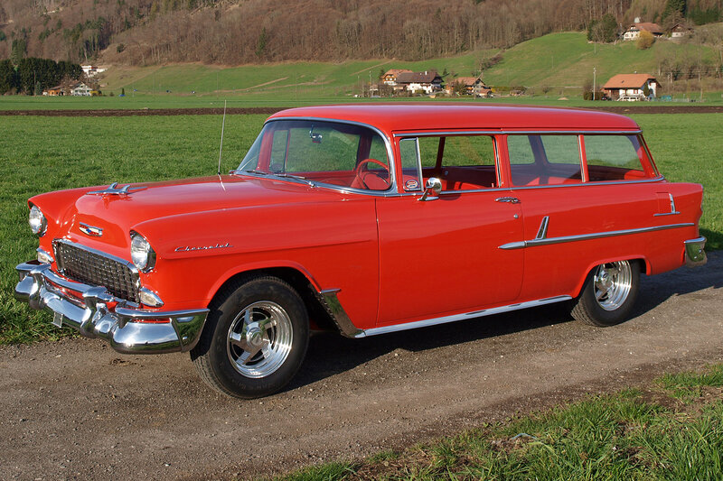 Red Classic Station Wagon — Serene, Afternoon