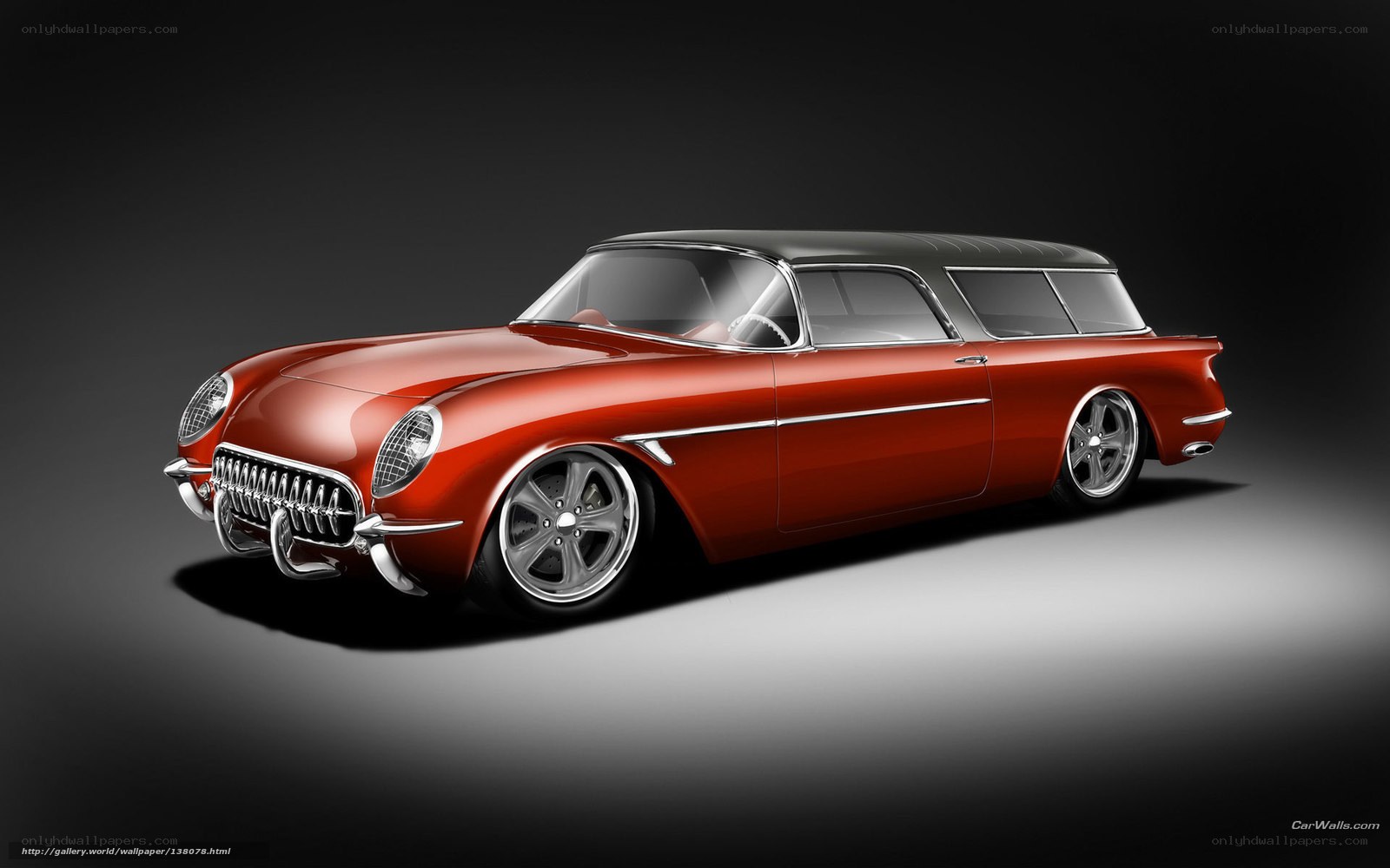 Red classic station wagon