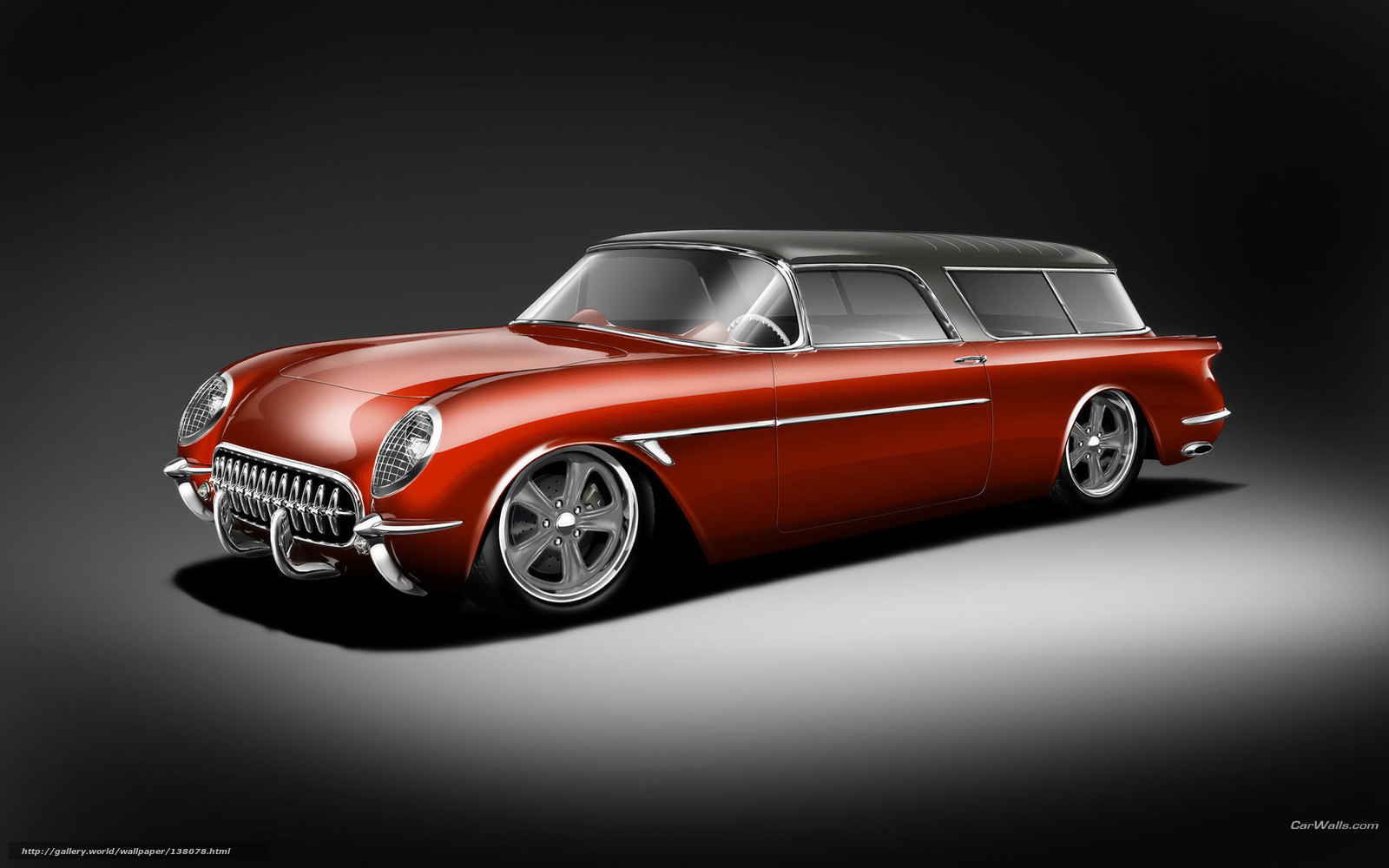 Red classic station wagon