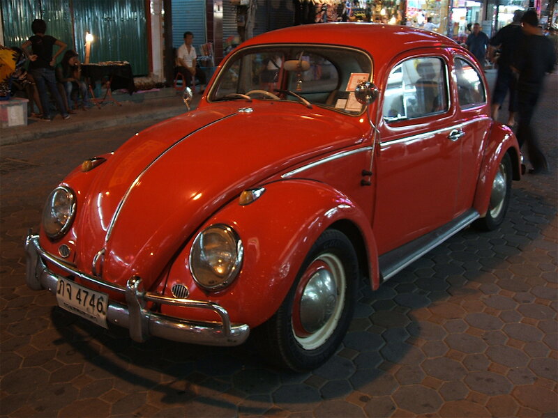 Red classic Volkswagen Beetle
