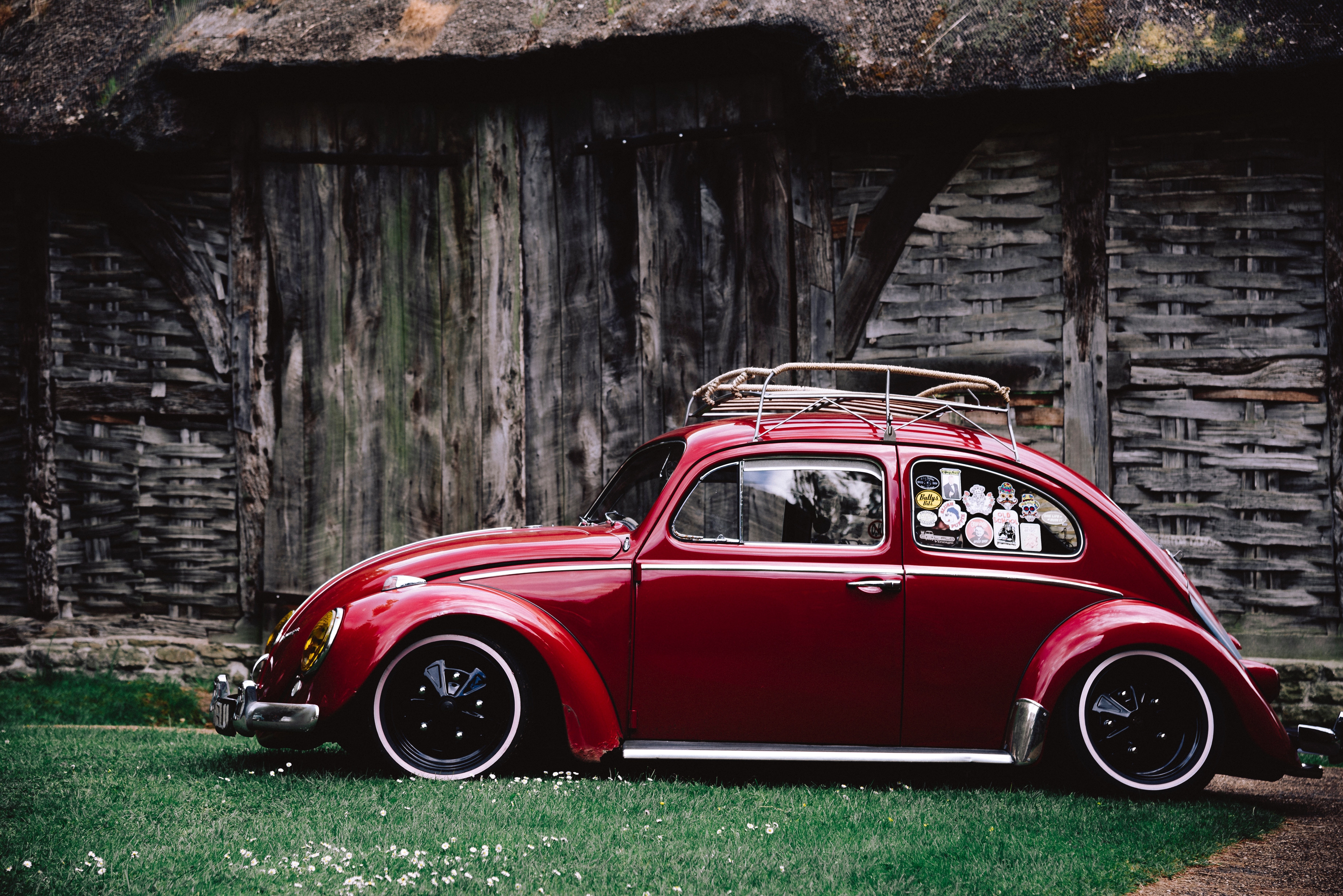 Red classic Volkswagen Beetle