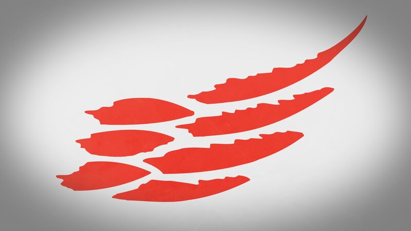 red claw marks on gray