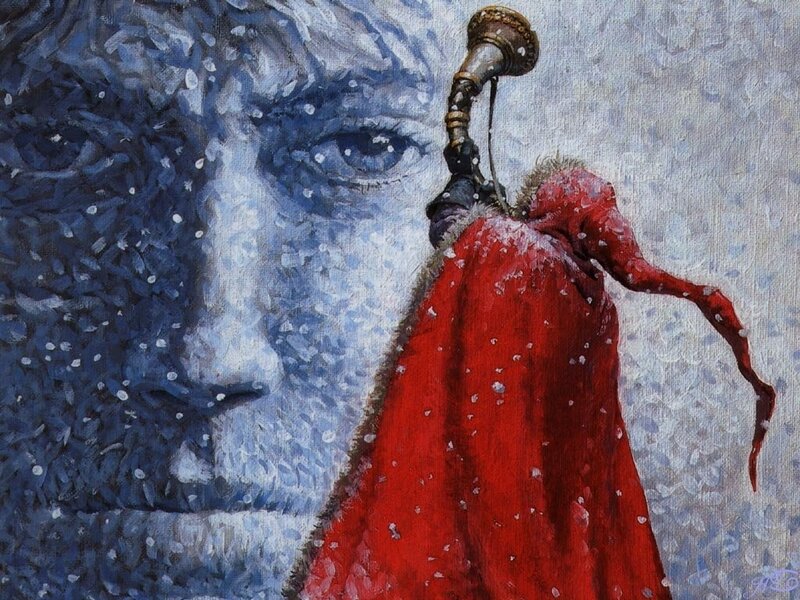 Red Cloak in Snowstorm