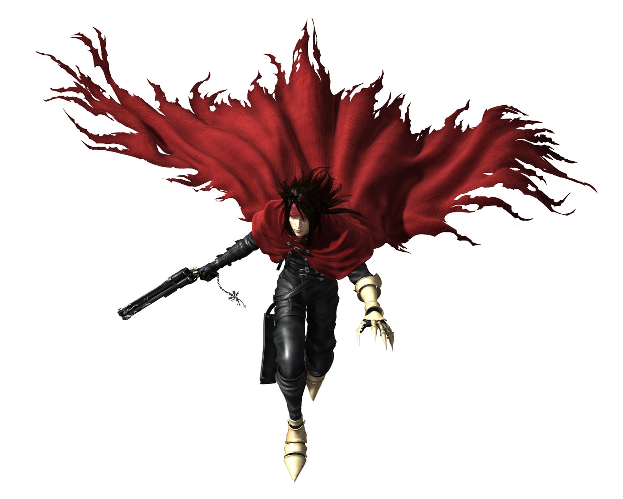 Red-cloaked warrior in motion