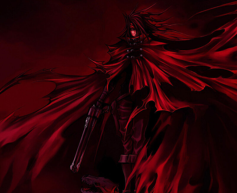 Red-cloaked Warrior — Red, Dramatic